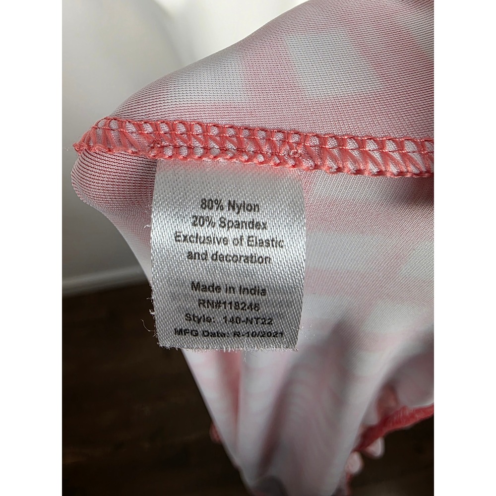 Cabana Life Off Shoulder Smocked Gingham Maxi Dress Coral White Size M - Picture 8 of 8